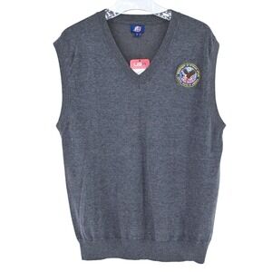 NWT Department of Veterans Affairs Embroidered V-Neck Vest Military Gray Large